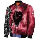 personalized atlanta hawks skull cluster red bomber jacket best selling