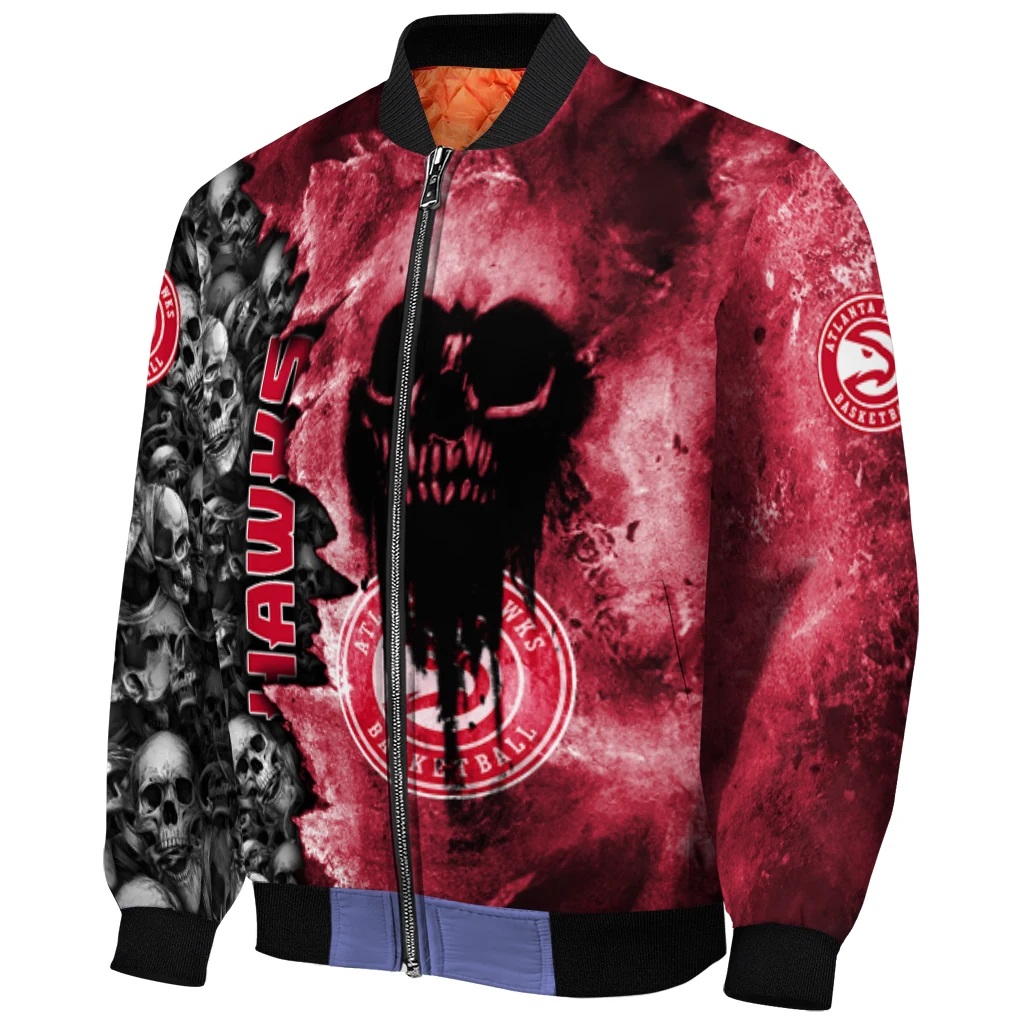personalized atlanta hawks skull cluster red bomber jacket fashion forward personalized atlanta hawks skull cluster red bomber jacket fashion forward