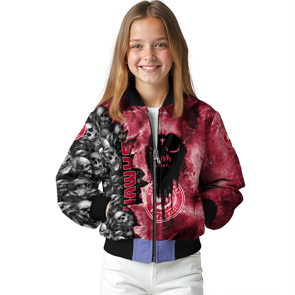 personalized atlanta hawks skull cluster red bomber jacket top rated personalized atlanta hawks skull cluster red bomber jacket top rated