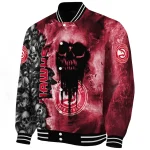 personalized atlanta hawks skull cluster red varsity jacket best selling