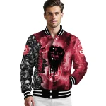 personalized atlanta hawks skull cluster red varsity jacket best selling