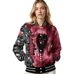 personalized atlanta hawks skull cluster red varsity jacket best selling