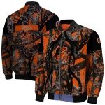 personalized baltimore orioles antlers motif orange black bomber jacket best selling