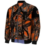 personalized baltimore orioles antlers motif orange black bomber jacket best selling