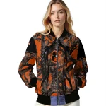 personalized baltimore orioles antlers motif orange black bomber jacket best selling