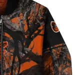 personalized baltimore orioles antlers motif orange black bomber jacket best selling