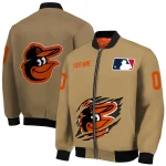 personalized baltimore orioles claw swipe beige bomber jacket best selling