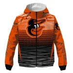 personalized baltimore orioles pattern layers orange windbreaker jacket best selling