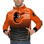 personalized baltimore orioles pattern layers orange windbreaker jacket best selling