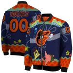 personalized baltimore orioles spongebob playtime orange blue bomber jacket best selling