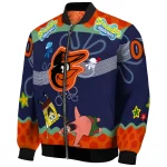 personalized baltimore orioles spongebob playtime orange blue bomber jacket best selling