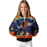 personalized baltimore orioles spongebob playtime orange blue bomber jacket best selling