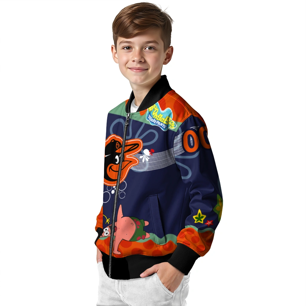 personalized baltimore orioles spongebob playtime orange blue bomber jacket trendy personalized baltimore orioles spongebob playtime orange blue bomber jacket trendy