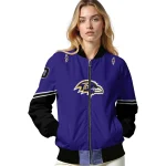 personalized baltimore ravens chevron style purple bomber jacket best selling