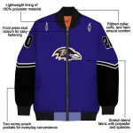 personalized baltimore ravens chevron style purple bomber jacket best selling