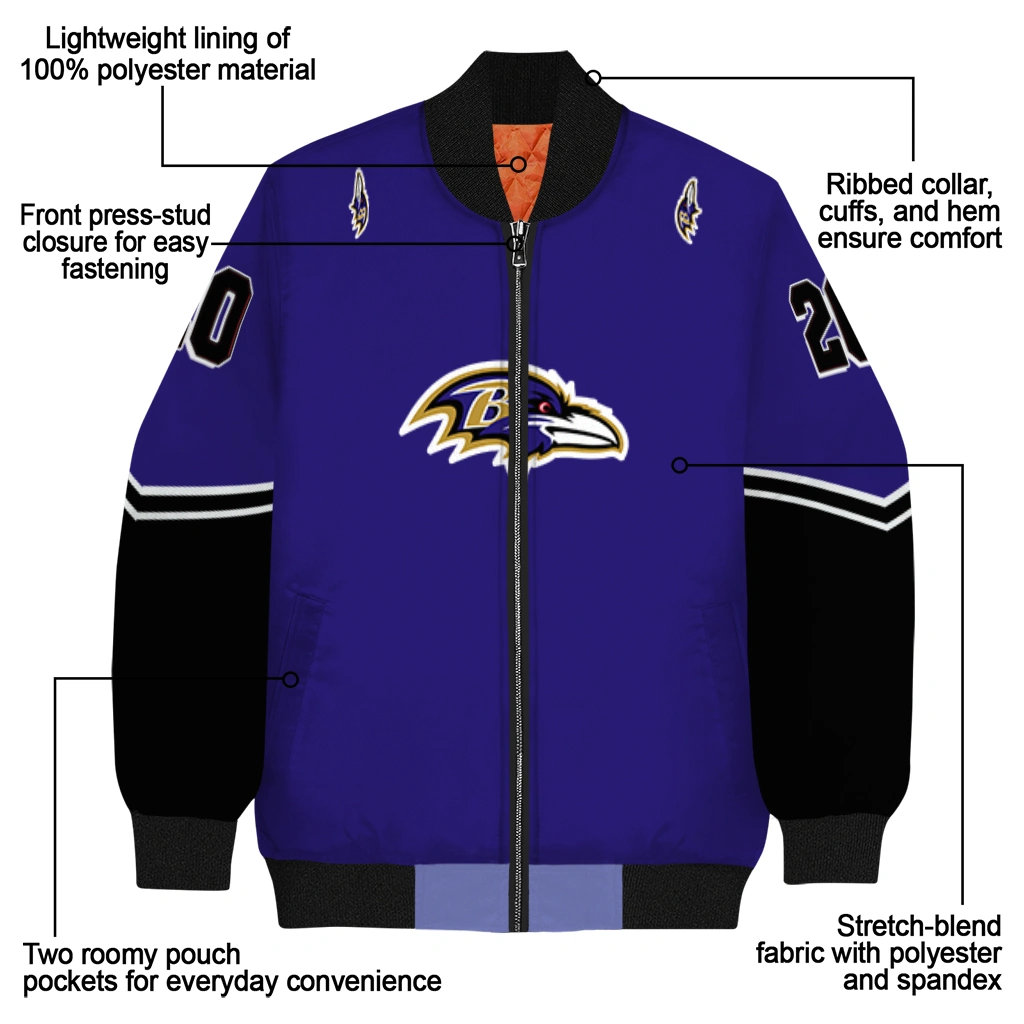 personalized baltimore ravens chevron style purple bomber jacket new arrival personalized baltimore ravens chevron style purple bomber jacket new arrival