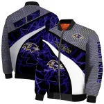 personalized baltimore ravens electric flash purple bomber jacket best selling