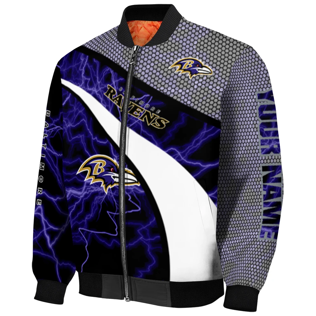 personalized baltimore ravens electric flash purple bomber jacket fashion forward personalized baltimore ravens electric flash purple bomber jacket fashion forward