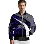 personalized baltimore ravens electric flash purple bomber jacket best selling