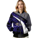 personalized baltimore ravens electric flash purple bomber jacket best selling