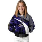 personalized baltimore ravens electric flash purple bomber jacket best selling