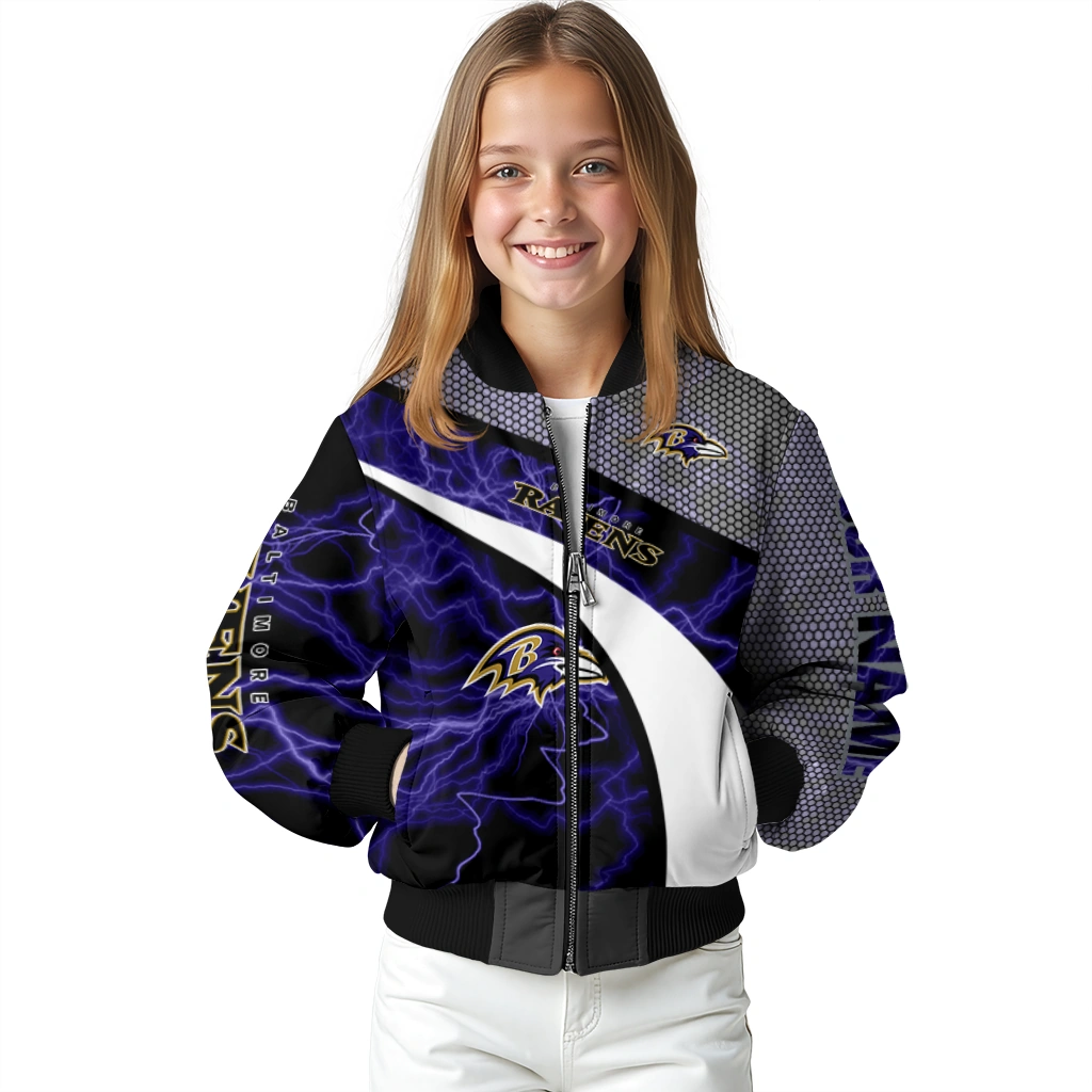 personalized baltimore ravens electric flash purple bomber jacket top rated personalized baltimore ravens electric flash purple bomber jacket top rated