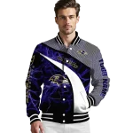 personalized baltimore ravens electric flash purple varsity jacket best selling