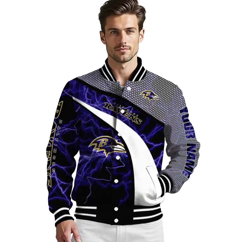 personalized baltimore ravens electric flash purple varsity jacket high quality personalized baltimore ravens electric flash purple varsity jacket high quality
