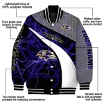 personalized baltimore ravens electric flash purple varsity jacket best selling