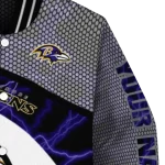 personalized baltimore ravens electric flash purple varsity jacket best selling