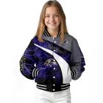 personalized baltimore ravens electric flash purple varsity jacket best selling