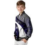 personalized baltimore ravens electric flash purple varsity jacket best selling