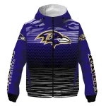personalized baltimore ravens pattern layers purple windbreaker jacket best selling