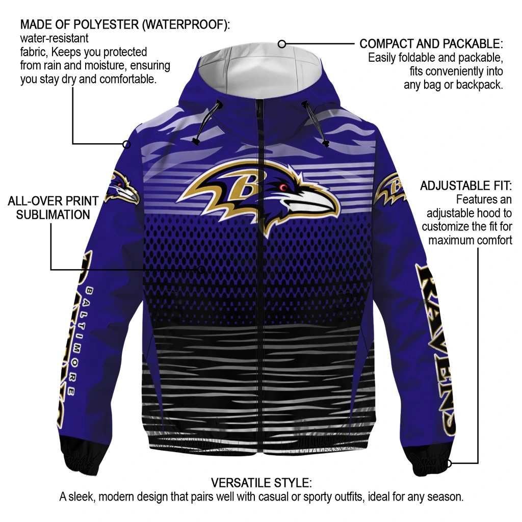personalized baltimore ravens pattern layers purple windbreaker jacket new arrival personalized baltimore ravens pattern layers purple windbreaker jacket new arrival