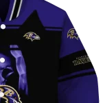 personalized baltimore ravens reaper hands purple black varsity jacket best selling