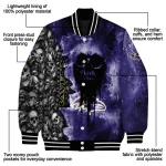 personalized baltimore ravens skull cluster purple varsity jacket best selling