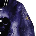 personalized baltimore ravens skull cluster purple varsity jacket best selling
