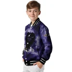 personalized baltimore ravens skull cluster purple varsity jacket best selling
