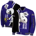 personalized baltimore ravens snoopy head purple varsity jacket best selling