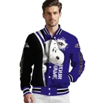 personalized baltimore ravens snoopy head purple varsity jacket best selling