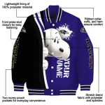 personalized baltimore ravens snoopy head purple varsity jacket best selling