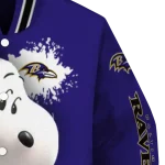 personalized baltimore ravens snoopy head purple varsity jacket best selling