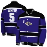 personalized baltimore ravens stripe statement purple black varsity jacket best selling