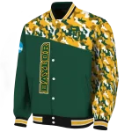 personalized baylor bears camouflage splash green varsity jacket best selling