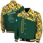 personalized baylor bears camouflage splash green varsity jacket best selling