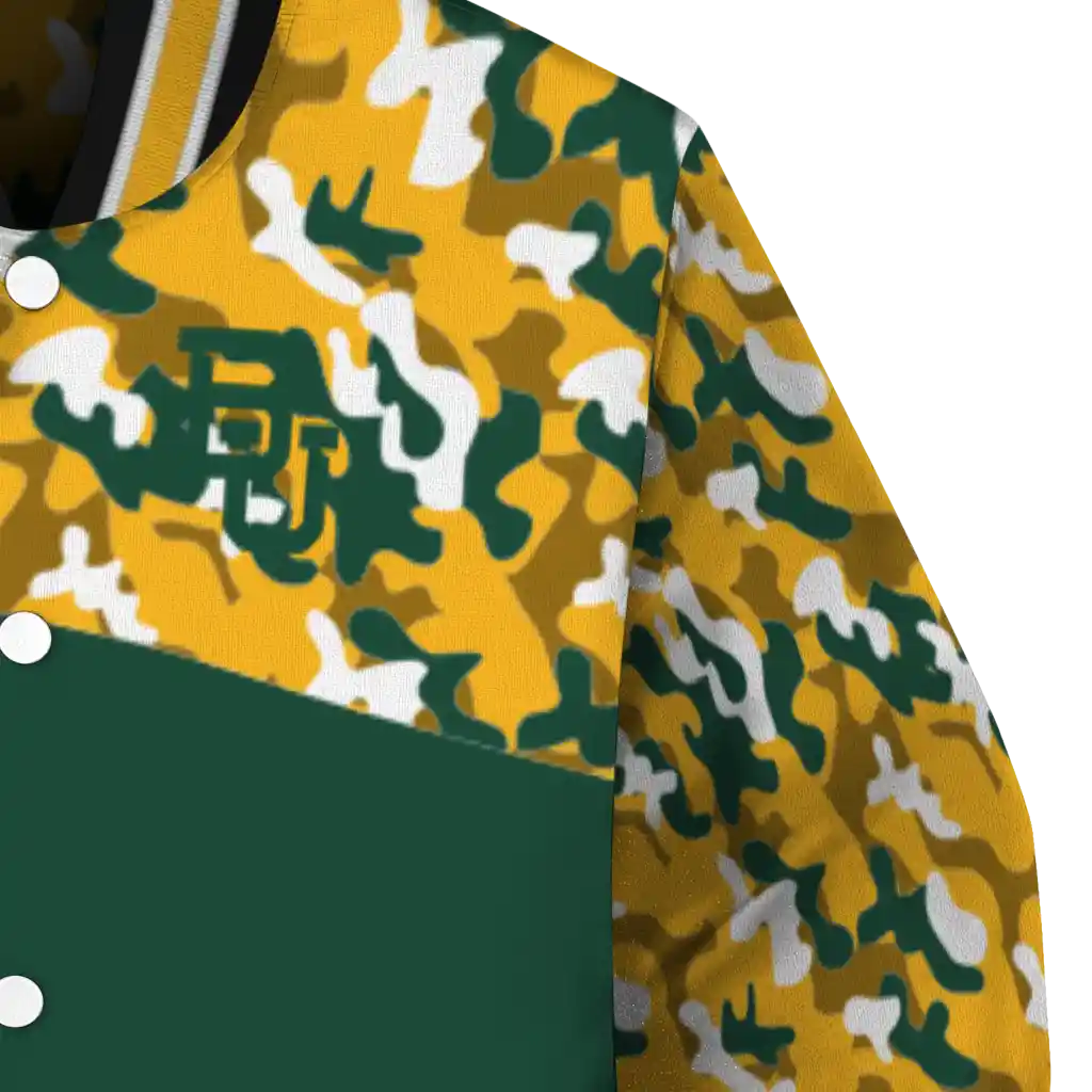 personalized baylor bears camouflage splash green varsity jacket premium grade personalized baylor bears camouflage splash green varsity jacket premium grade