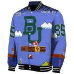 personalized baylor bears mario blocks blue black varsity jacket best selling
