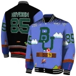 personalized baylor bears mario blocks blue black varsity jacket best selling