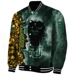 personalized baylor bears skull cluster green varsity jacket best selling