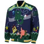 personalized baylor bears spongebob playtime green blue varsity jacket best selling
